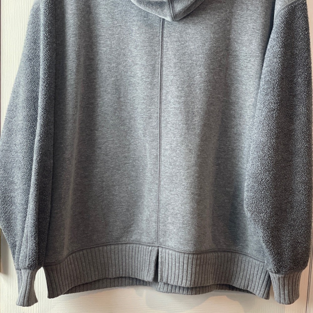 Aerie Hoodie Women XS Gray Mixed Texture Boucle Oversized Pullover Soft Cozy - Picture 8 of 15